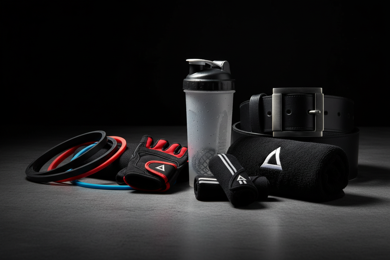 create an image tha reprenste gym accesosires