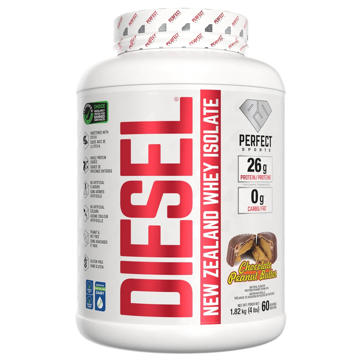Perfect Sports - Diesel New Zealand Whey Isolate Protein - 4lbs