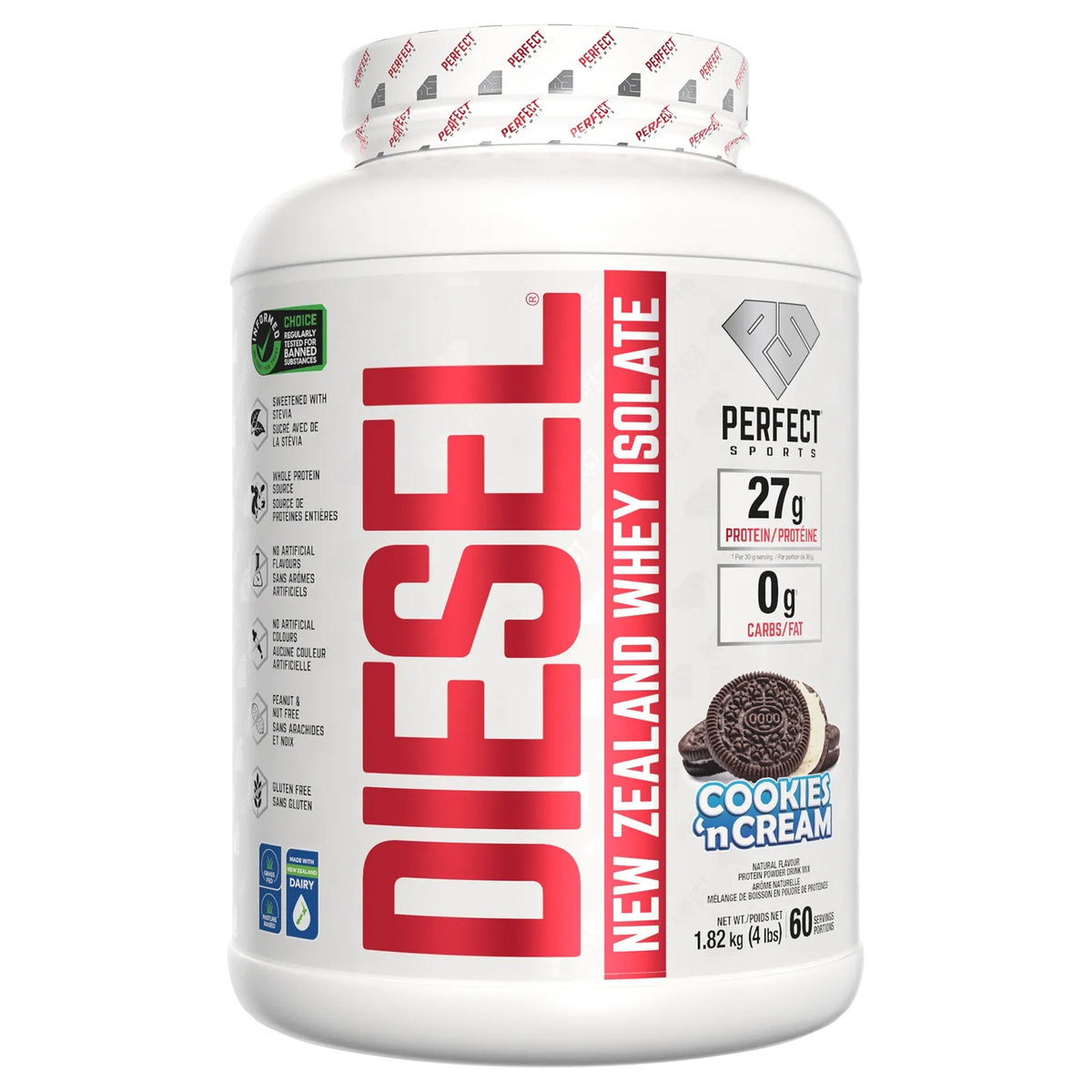 Perfect Sports - Diesel New Zealand Whey Isolate Protein - 4lbs
