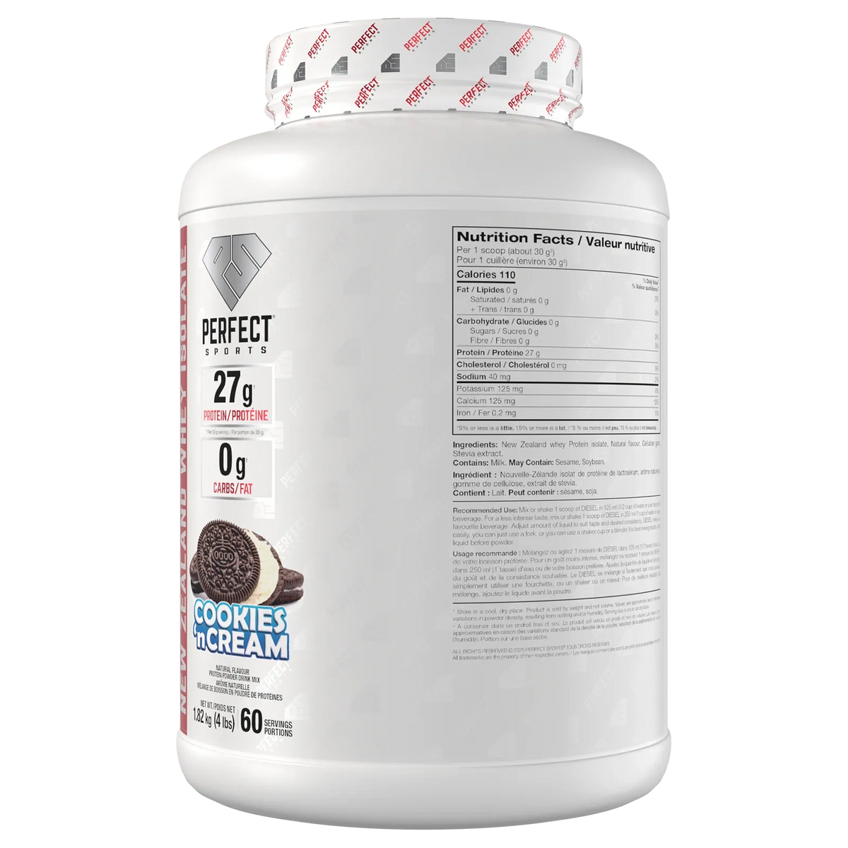 Perfect Sports - Diesel New Zealand Whey Isolate Protein - 4lbs
