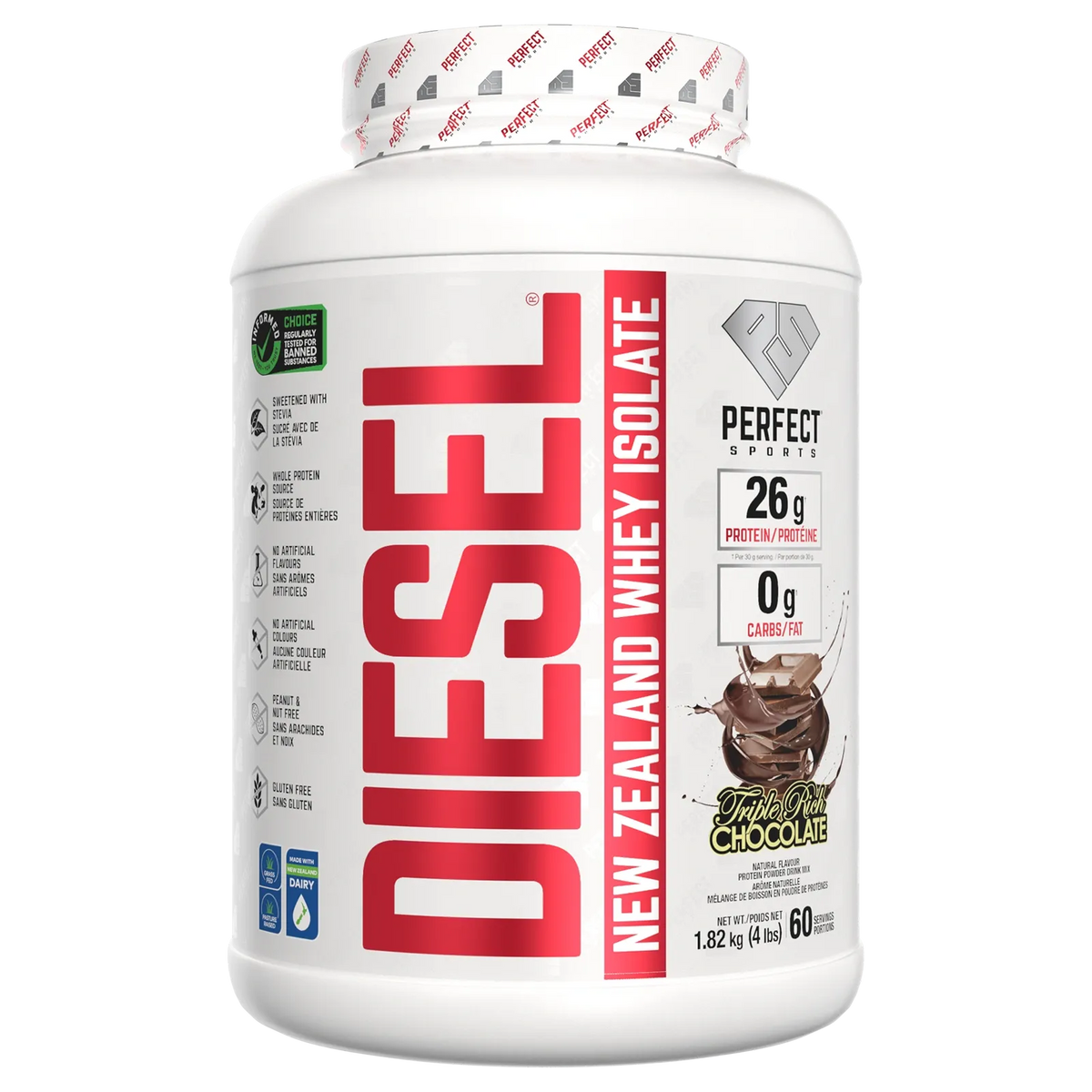 Perfect Sports - Diesel New Zealand Whey Isolate Protein - 4lbs