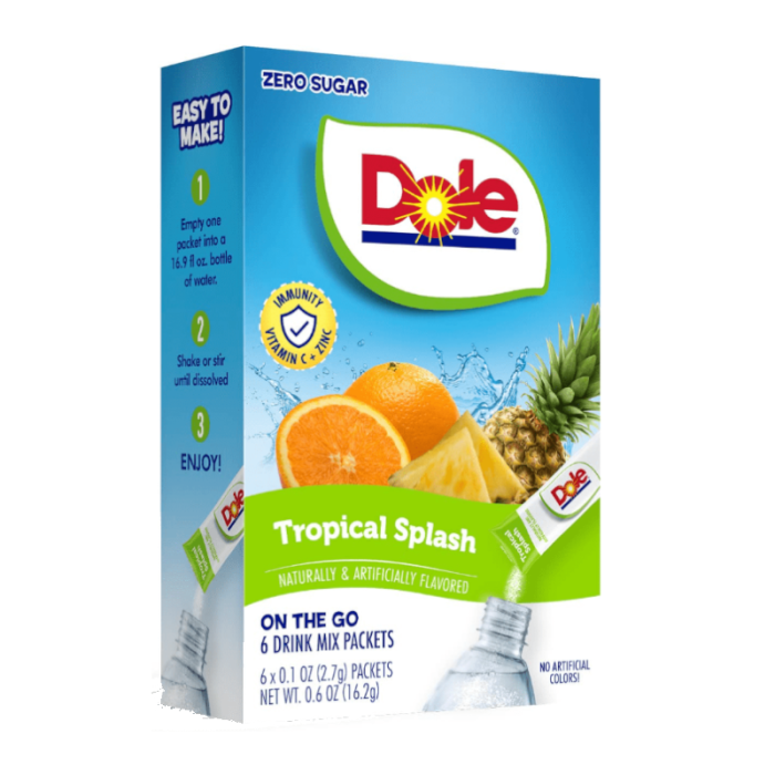 Dole - Zero Sugar Singles To Go Drink Mix - Pak 6