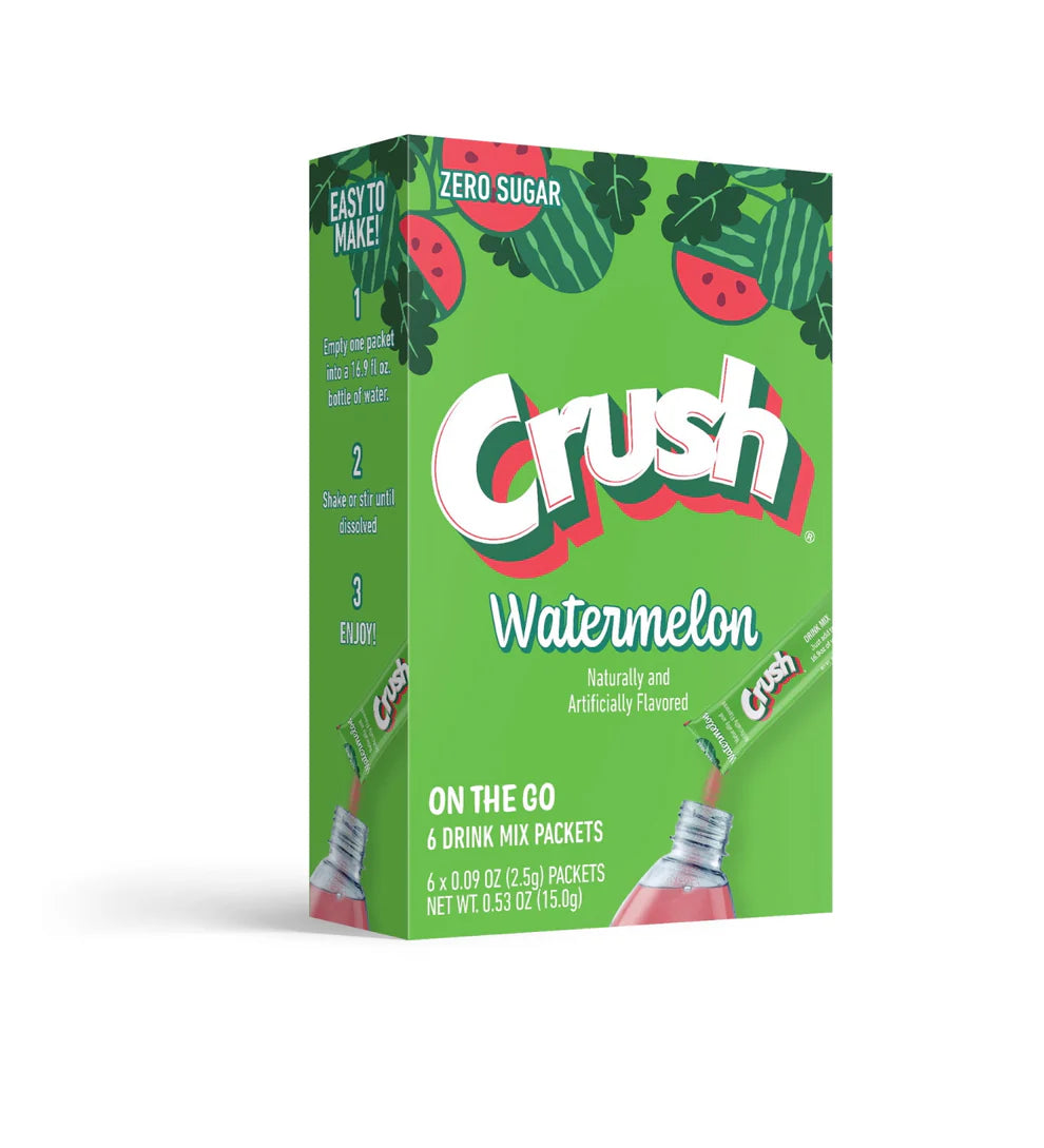 Crush - Préparation pour boisson individuelle sans sucre - Paquet de 6