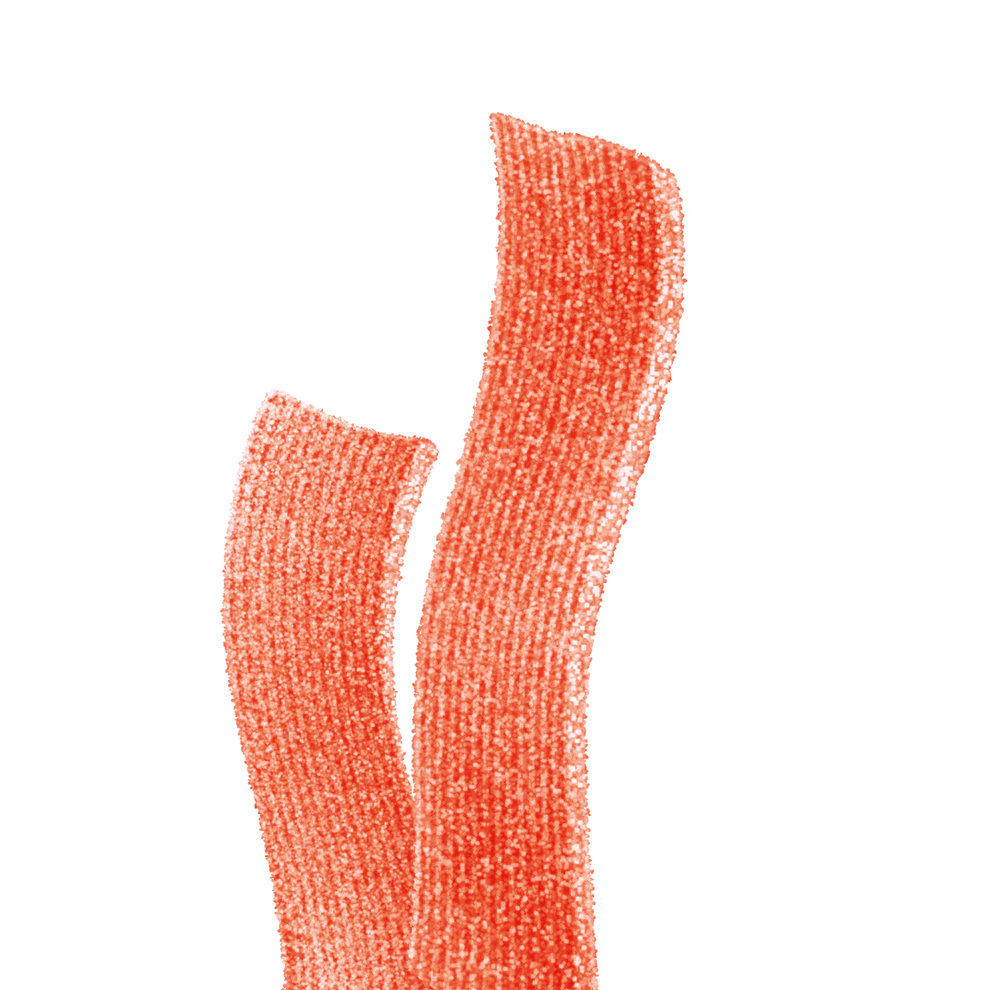 Close-up of Joyride Sour Pink Lemonade Strips, chewy sour candy with sugar coating