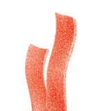 Close-up of Joyride Sour Pink Lemonade Strips, chewy sour candy with sugar coating