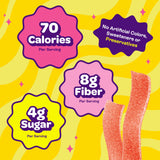 Joyride Sour Pink Lemonade Strips with 70 calories, 8g fiber, and 4g sugar per serving