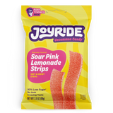 Joyride Sour Pink Lemonade Strips low sugar sour candy in 3.5 oz bag