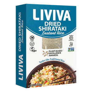 Liviva dried shirataki instant rice - low carb keto-friendly rice alternative packaging