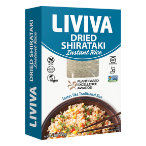 Liviva dried shirataki instant rice - low carb keto-friendly rice alternative packaging