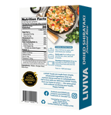 Liviva Dried Shirataki Instant Rice packaging with nutritional information and cooking instructions.