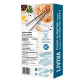 Liviva dried shirataki noodles nutritional label and cooking instructions - low carb keto pasta alternative