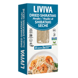 Liviva dried shirataki noodles - low carb keto-friendly pasta alternative in packaging