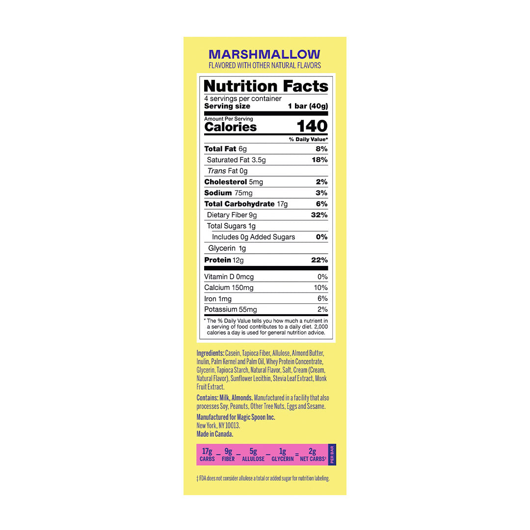 Magic Spoon Treats nutrition facts Marshmallow flavor