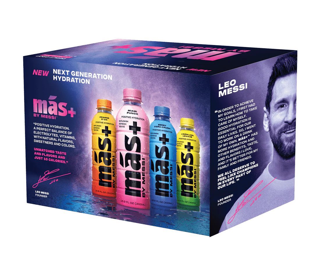 Mas+ By Messi - Hydratation sportive - Pack de 12