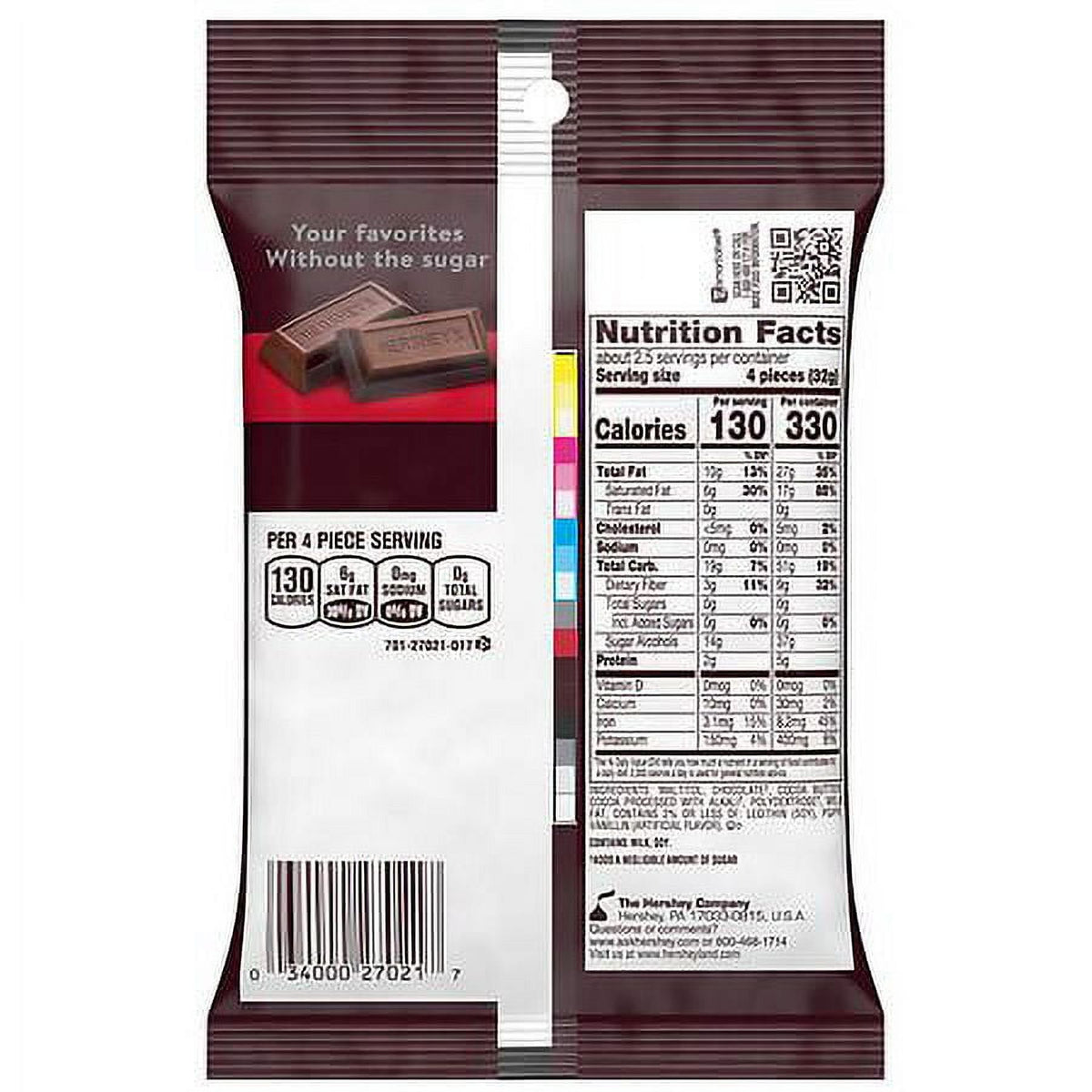 Hershey's - Sugar Free Chocolate Candy Dark Chocolate- 3oz
