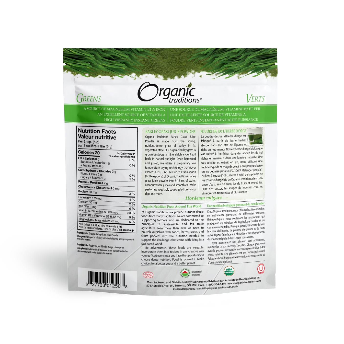 Organic Traditions - Barley Grass Juice Powder - 150g