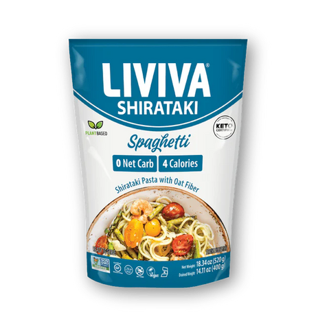 Liviva - Organic Shirataki Pasta with Oat Fiber | Low Carb, 4 Calories, Keto-Friendly - 520g