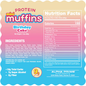 Prime Bites protein mini muffins Nutrition facts - Birthday Cake flavor