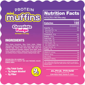 Prime Bites protein mini muffins Nutrition facts - Chocolate Fudge flavor