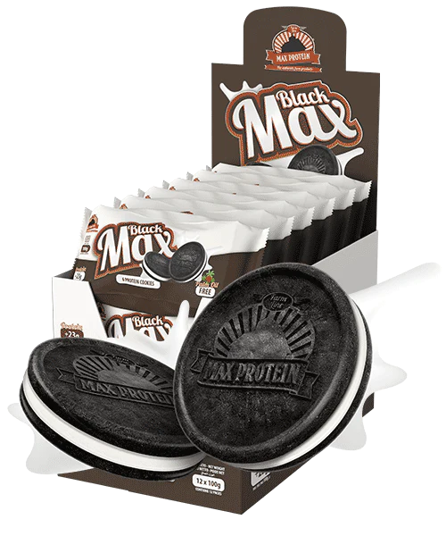 Max Protein - Biscuits protéinés noirs Max Protein 100 g - Boîte de 12 