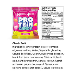 Protein Candy gummies nutrition facts Classic fruit flavor