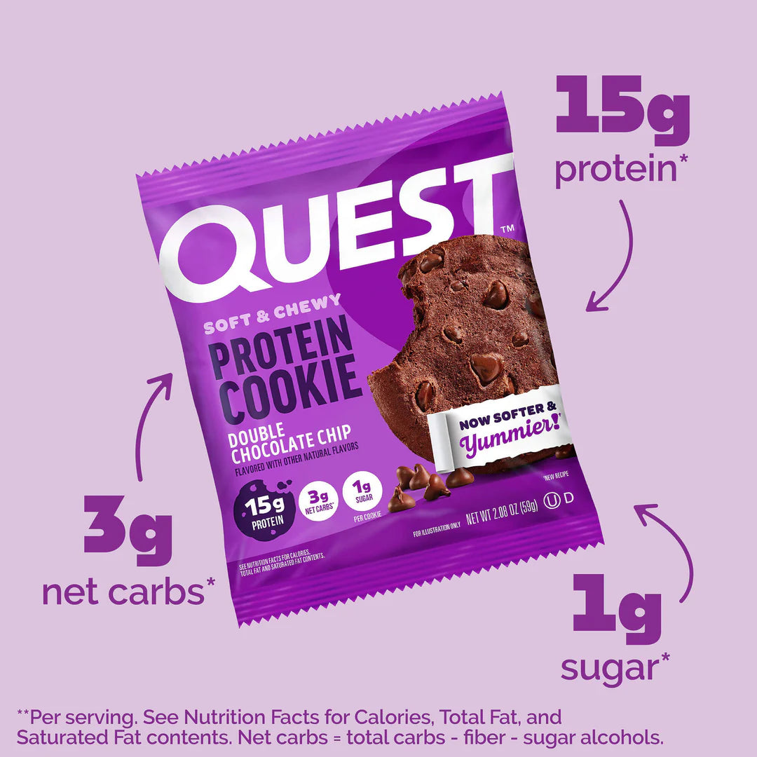 Quest Nutrition - Biscuits protéinés moelleux et fondants - Boîte de 12
