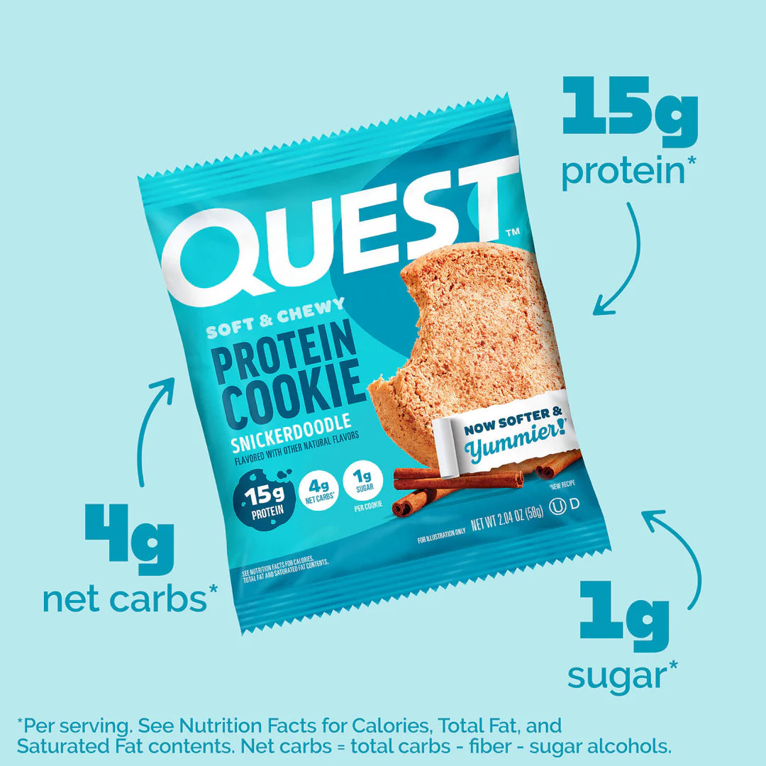 Quest Nutrition - Biscuits protéinés moelleux et fondants - Boîte de 12