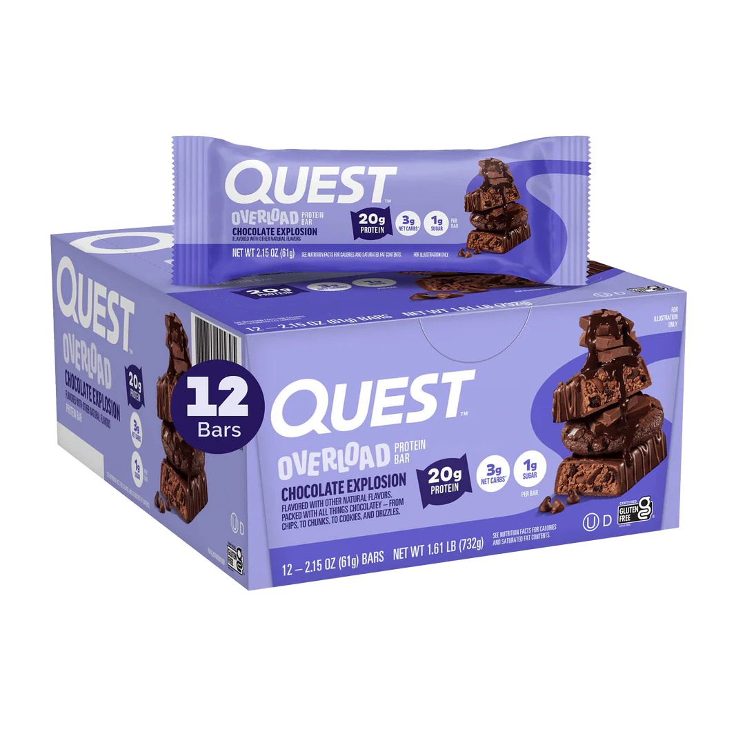 Quest Nutrition - Barre protéinée Overload - Boîte de 12 