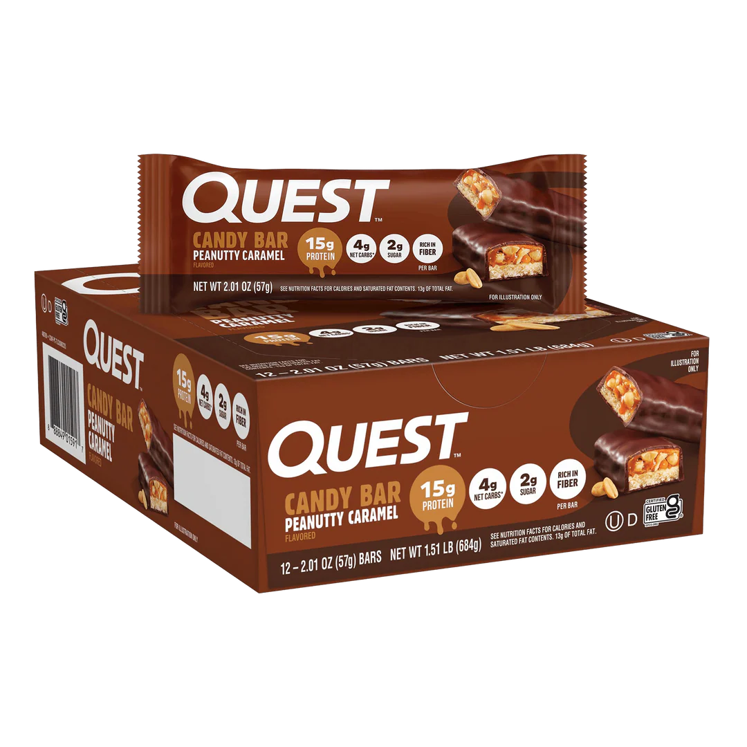 Quest Nutrition - Peanutty Caramel Protein Candy Bar 57g - Box 12