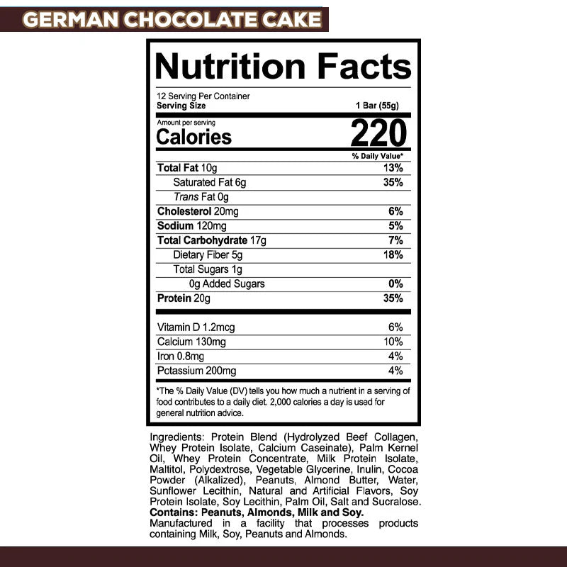 Redcon1 - MRE Bars / Meal Replacement Protein Bars 12x55g