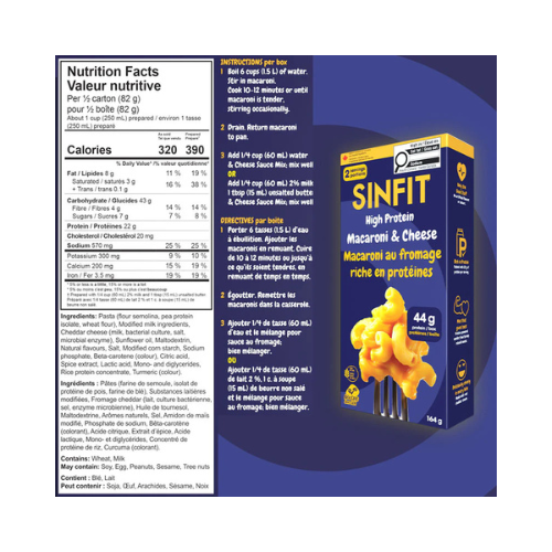 Sin Fit - High Protein Mac&Cheese - 164g