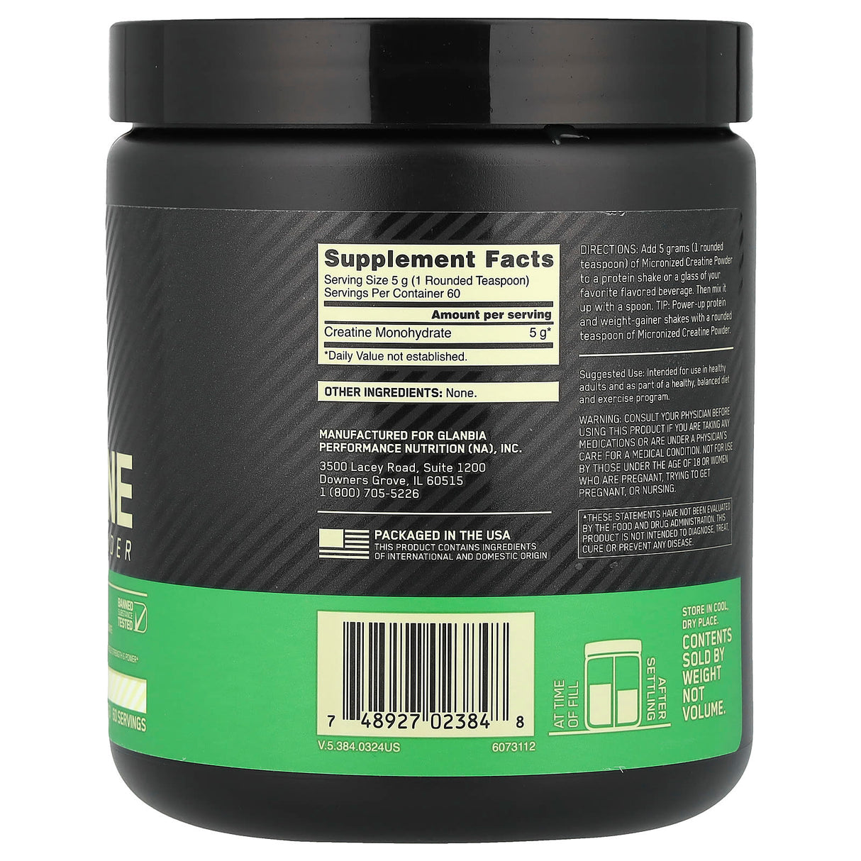 Optimum Nutrition - Micronized Creatine Monohydrate - 300g