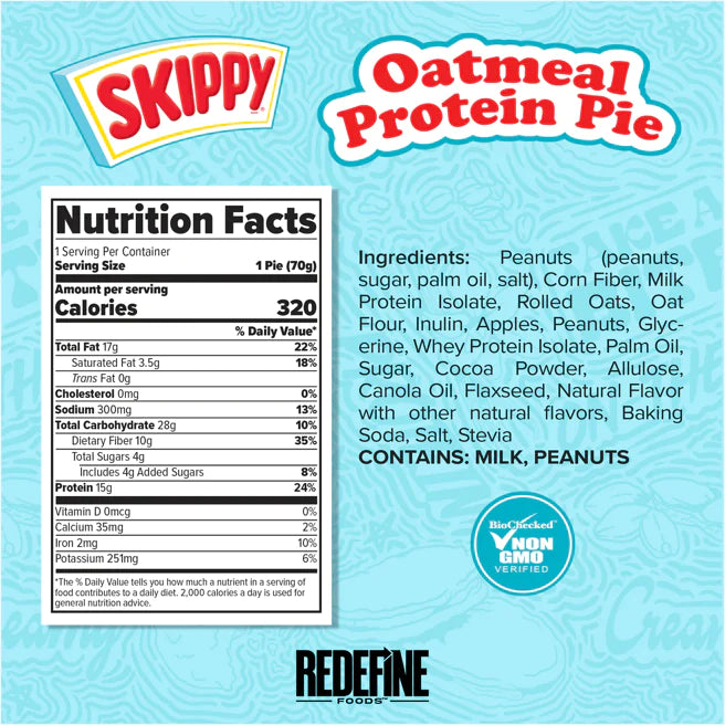 Redefine Foods - Oatmeal Protein Pie 70g - Box 8