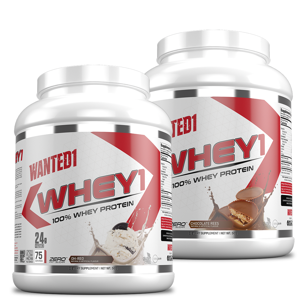 Wanted1 Nutrition Whey1 - 100% whey protein 5lbs - Duo