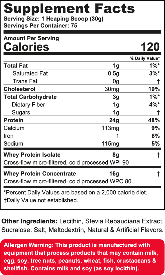 Wanted1 Nutrition Whey1 - 100% Whey Protein 5lbs - Duo