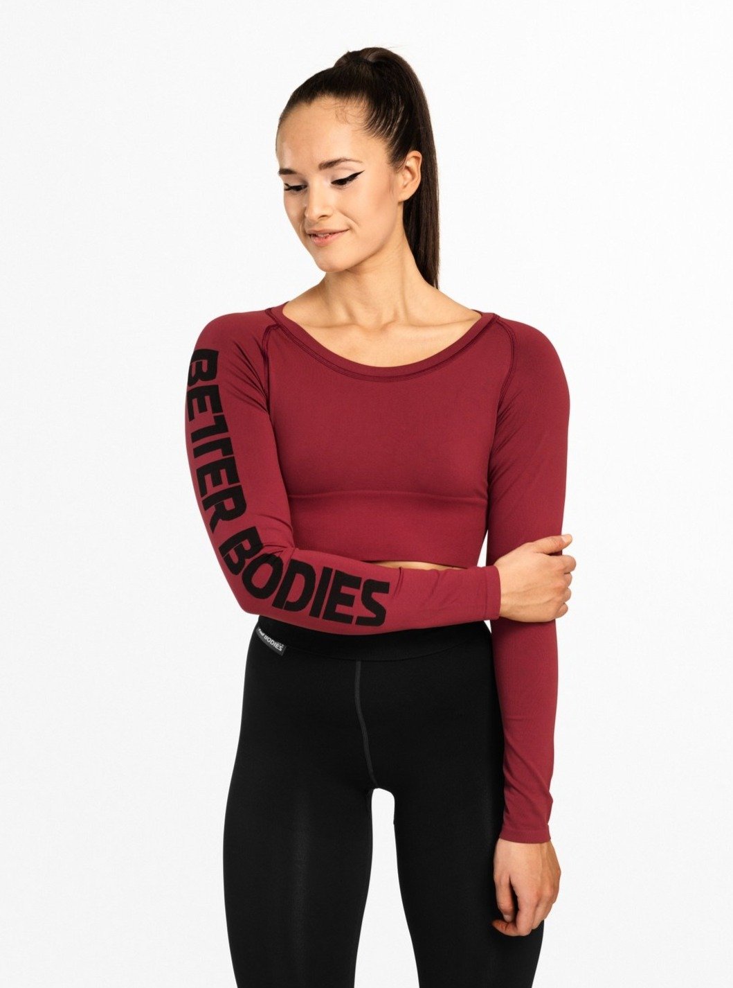 BetterBodies Bowery Cropped L/S Sangria Red