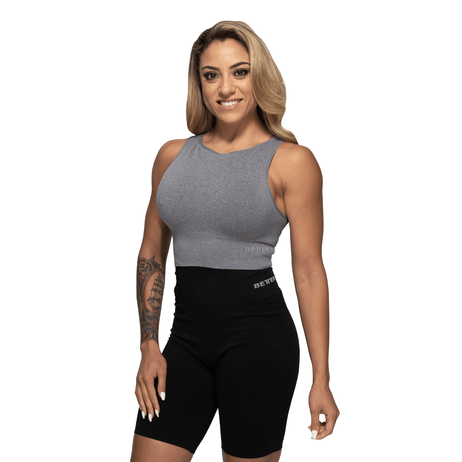 Haut côtelé sans coutures BetterBodies gris