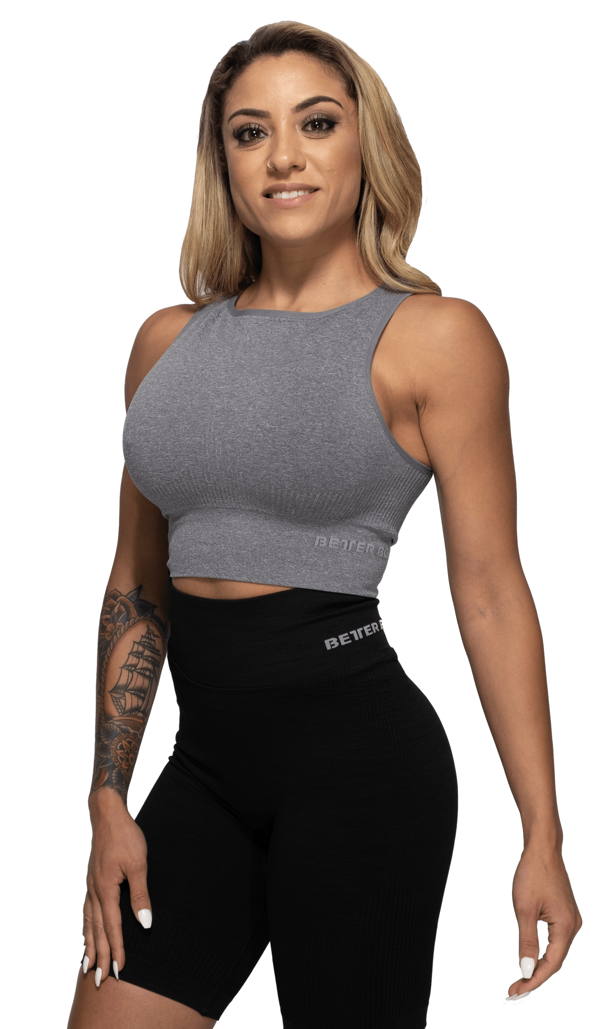 BetterBodies Rib Seamless Top Grey