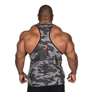 T-shirt vintage Gasp à dos en T gris camouflage