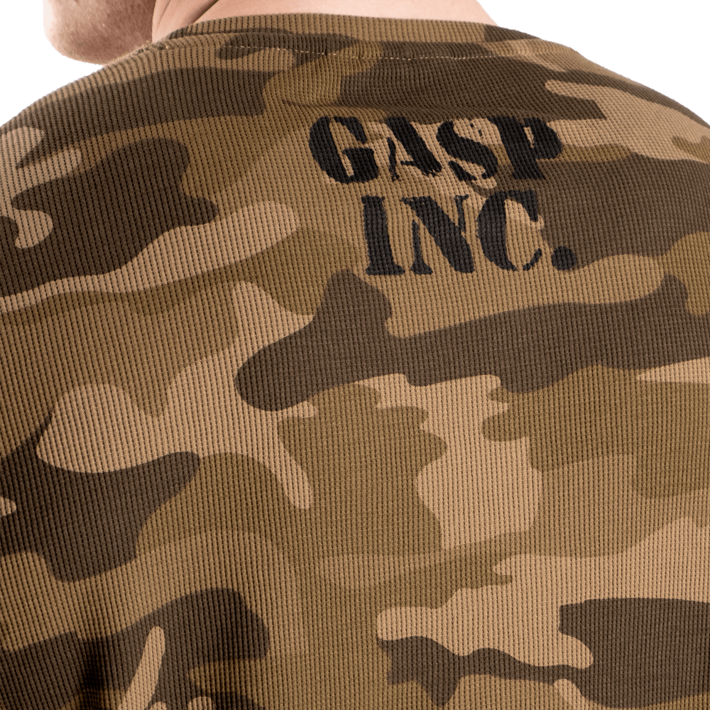 Pull thermique de sport Gasp, motif camouflage vert