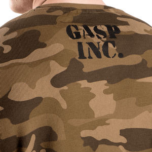 Pull thermique de sport Gasp, motif camouflage vert