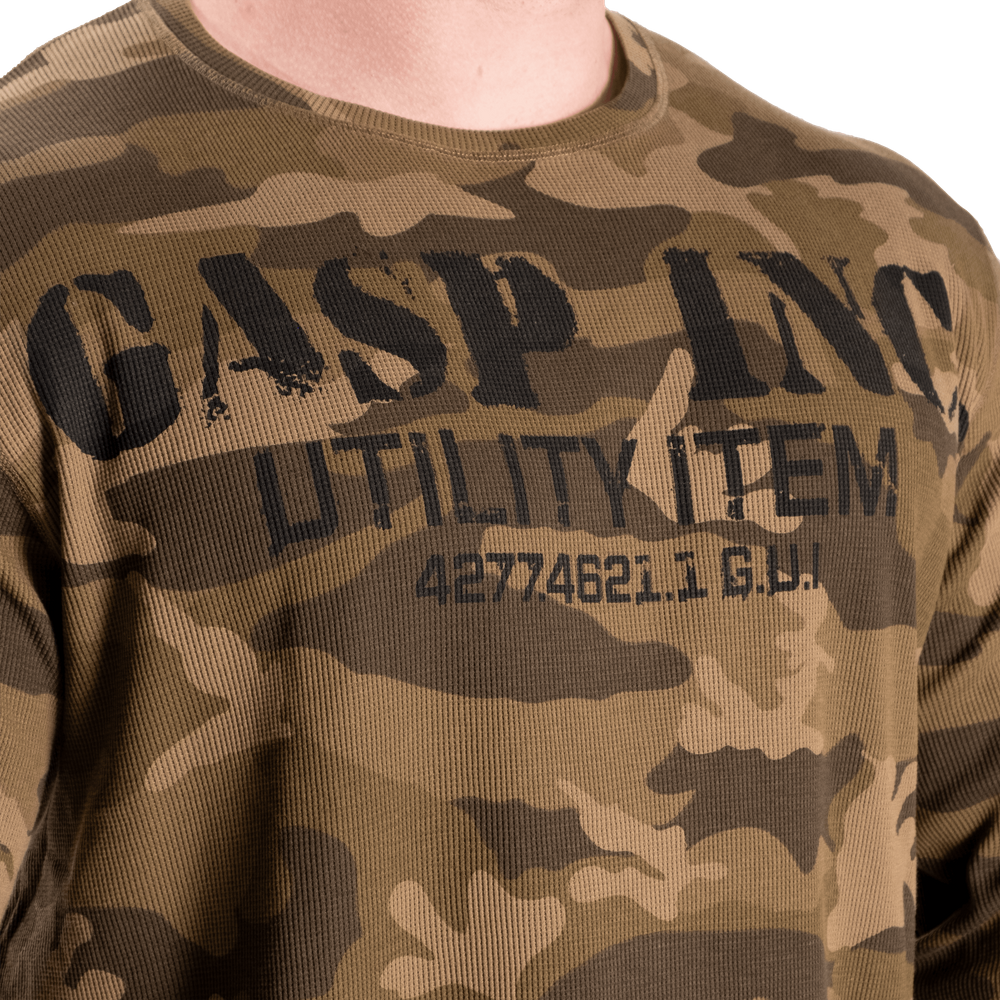 Pull thermique de sport Gasp, motif camouflage vert