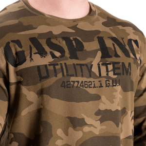 Pull thermique de sport Gasp, motif camouflage vert
