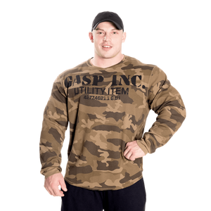 Pull thermique de sport Gasp, motif camouflage vert