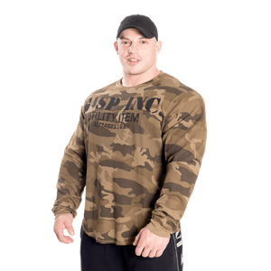 Pull thermique de sport Gasp, motif camouflage vert