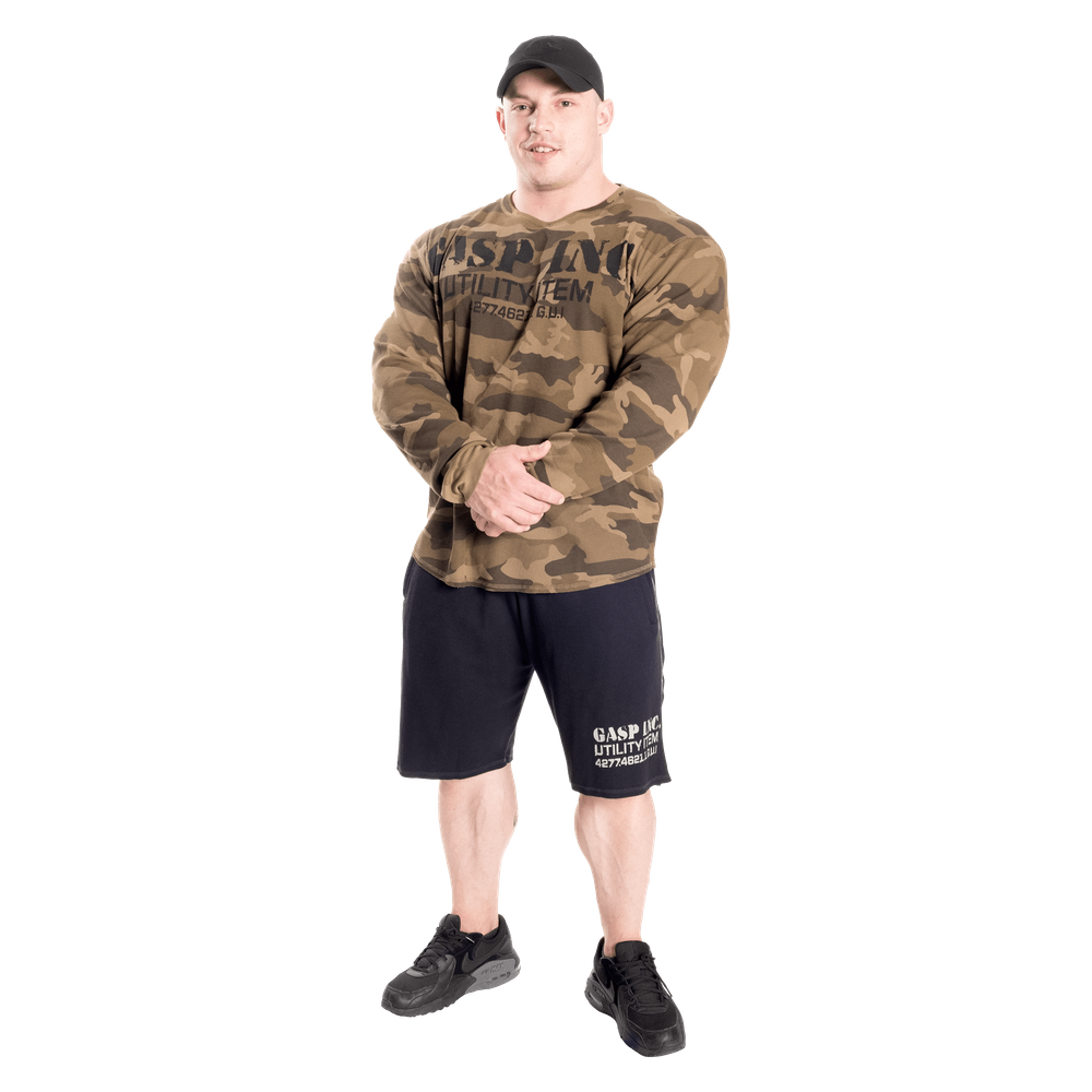 Pull thermique de sport Gasp, motif camouflage vert