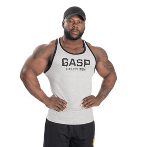 Gasp Ribbed T-Back Grey Melange