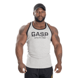 Débardeur côtelé à dos nageur gris chiné Gasp