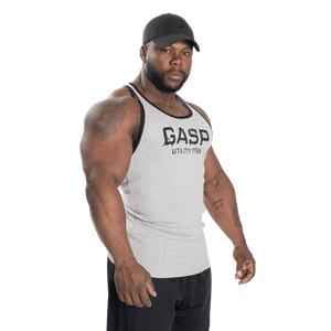 Gasp Ribbed T-Back Grey Melange