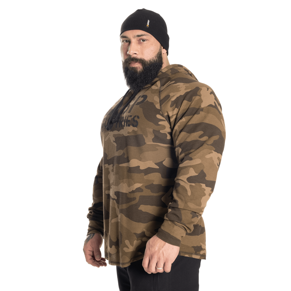 Sweat à capuche thermique Gasp LS, motif camouflage vert